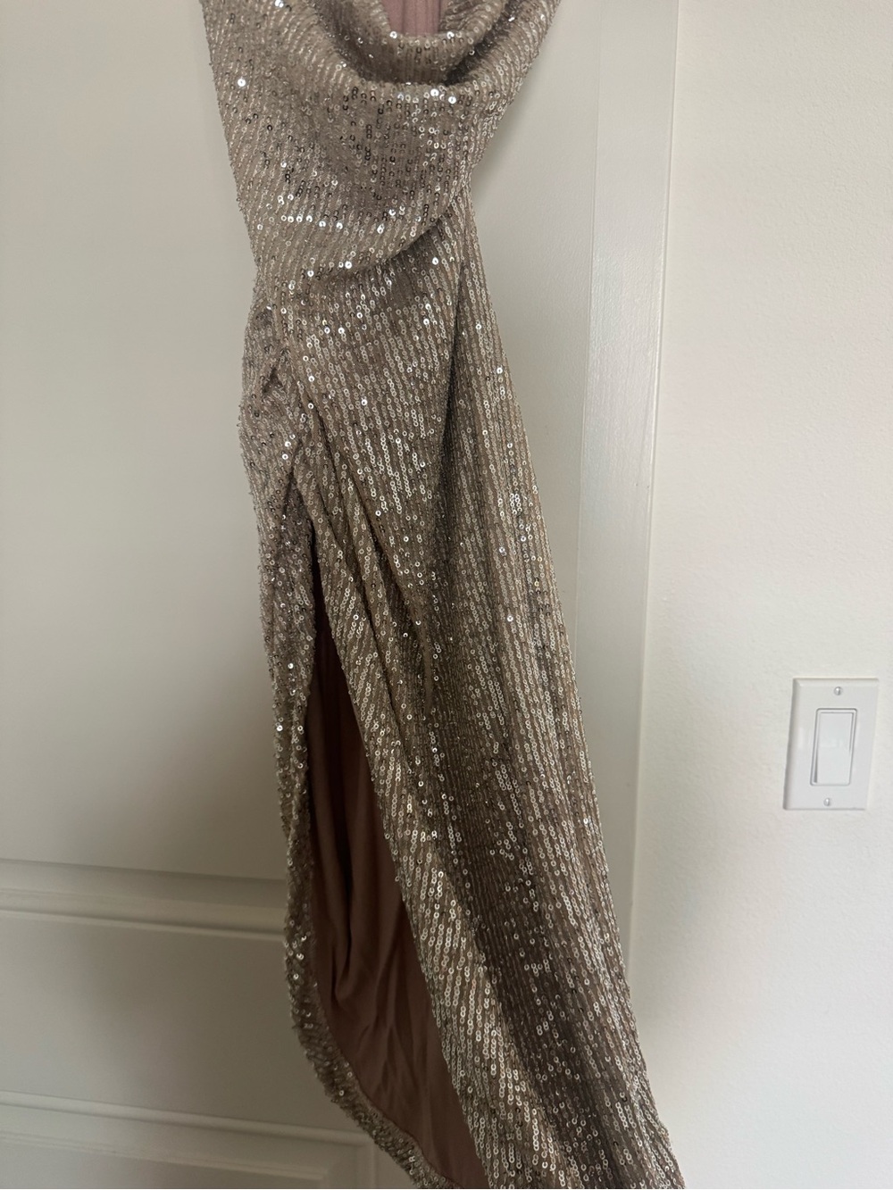 JLUXLABEL Sequin Dress in Champagne Gold - Picture 2 of 7